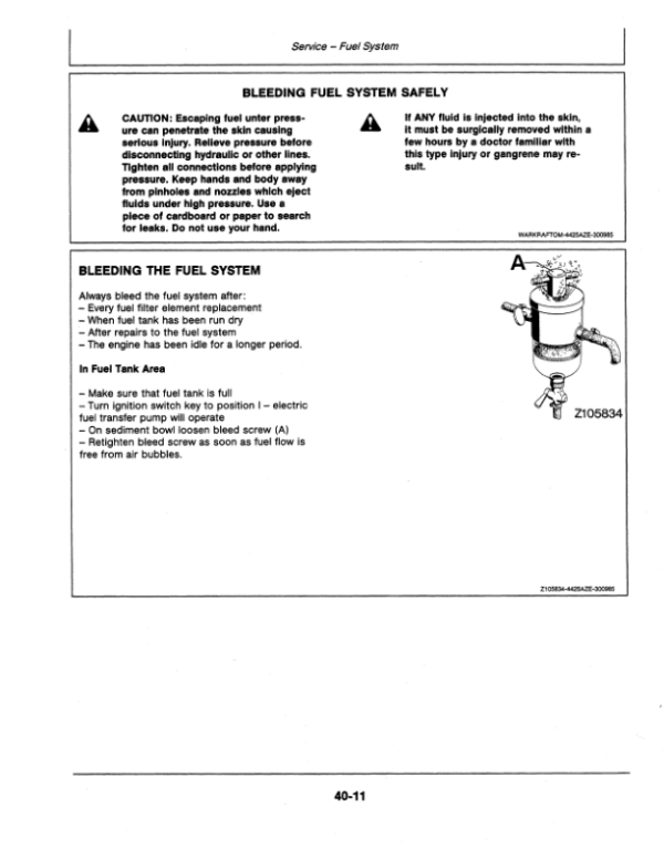 John Deere 4425 Combines Operator’s Manual (OMZ91797) Workshop Guide