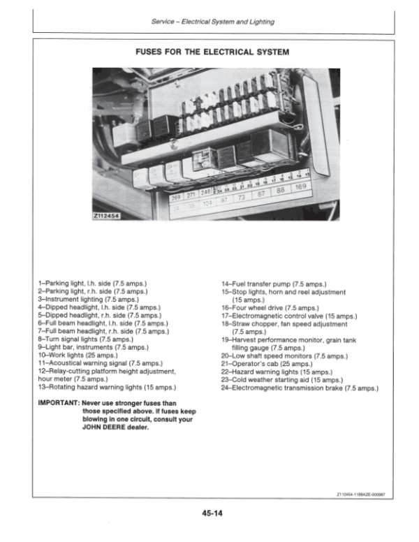 John Deere 1166, 1174, 1177, 1177 Hydro/4, 1188 & 1188 Hydro/4 Combines Operator’s Manual (OMZ91870) Workshop Guide