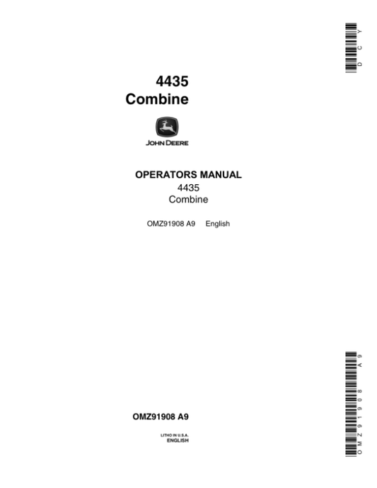 John Deere 4435 Combine Operator’s Manual (OMZ91908) Workshop Guide