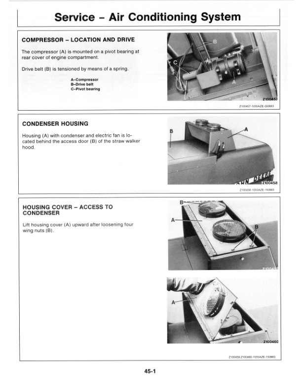 John Deere 1155, 1157 & 1158 Combines Operator’s Manual (OMZ91971) Workshop Guide