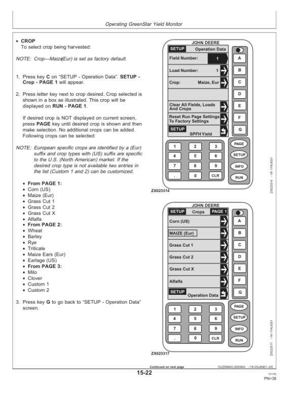 John Deere GreenStar Forage Harvester Yield Monitor System Operator’s Manual (OMZ93068) Workshop Guide