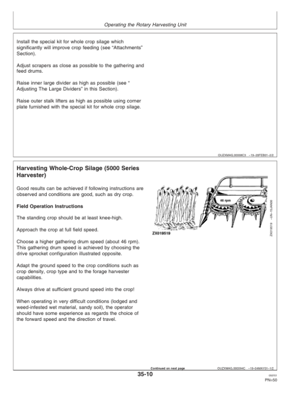John Deere 684, 686, 688, 710 Rotary Harvesting Units (051300-) Operator’s Manual (OMZ93103) Workshop Guide
