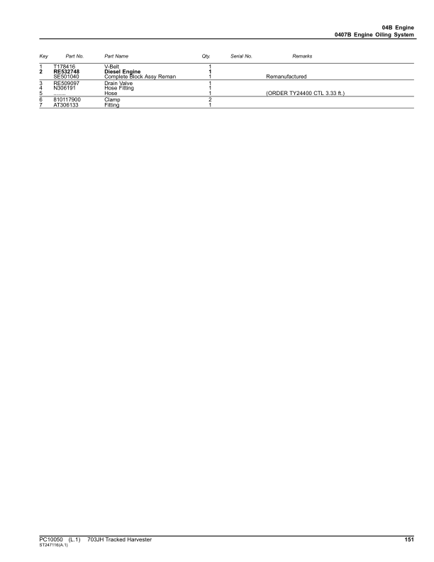 John Deere 703JH Tracked Feller Bunchers (SN C220452-) Parts Catalog Manual – PC10050 Workshop Guide