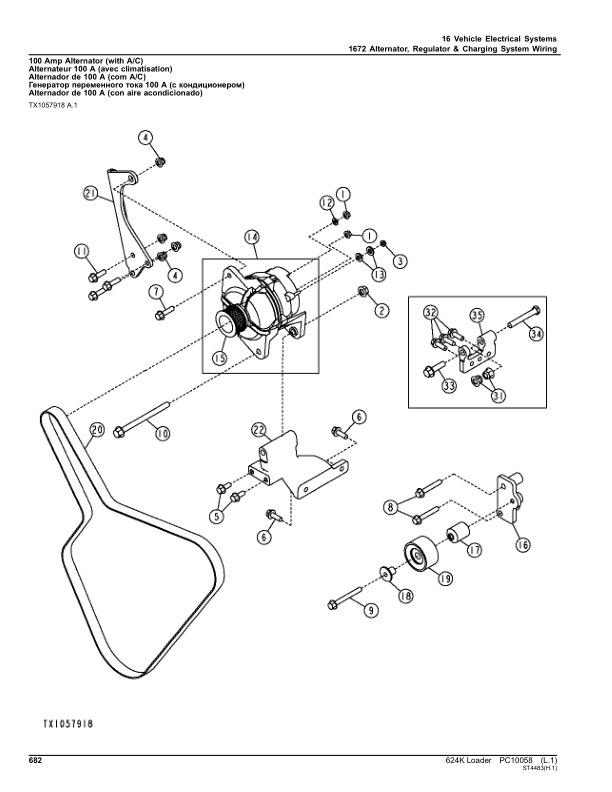John Deere 624K Loaders (SN -642634) Parts Catalog Manual – PC10058 Workshop Guide