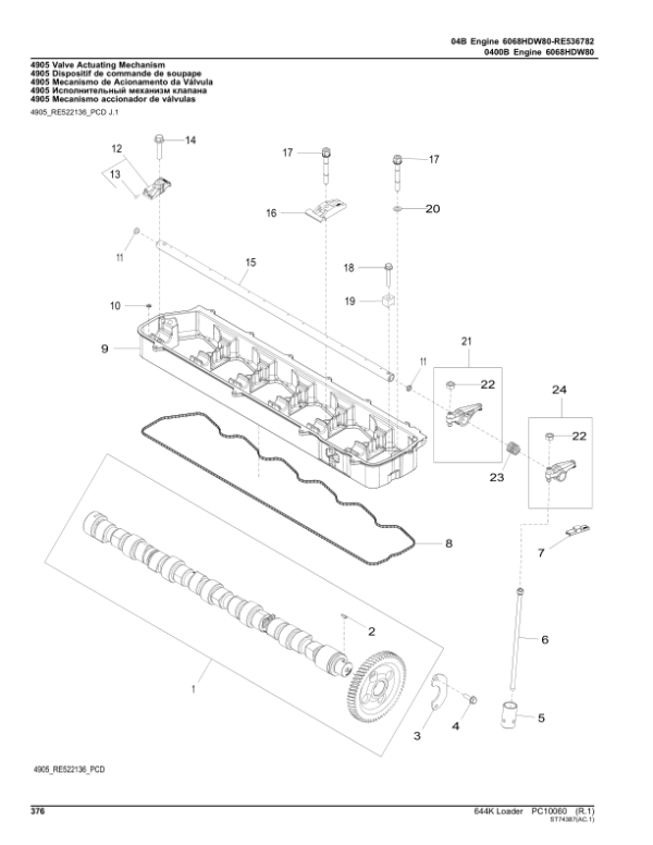 John Deere 644K Loaders (SN -642443) Parts Catalog Manual – PC10060 Workshop Guide