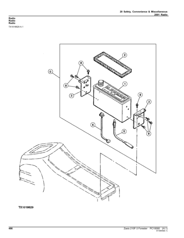 John Deere Hitachi ZAXIS 210F-3 Foresters Parts Catalog Manual – PC10095 Workshop Guide