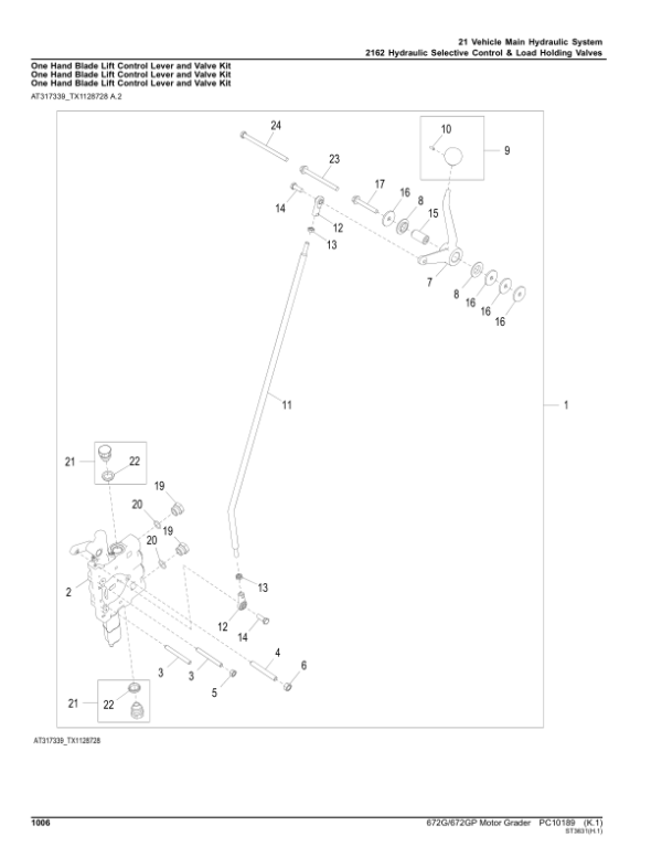 John Deere 672G, 672GP Motor Graders (SN E634754 – 656525) Parts Catalog Manual – PC10189 Workshop Guide