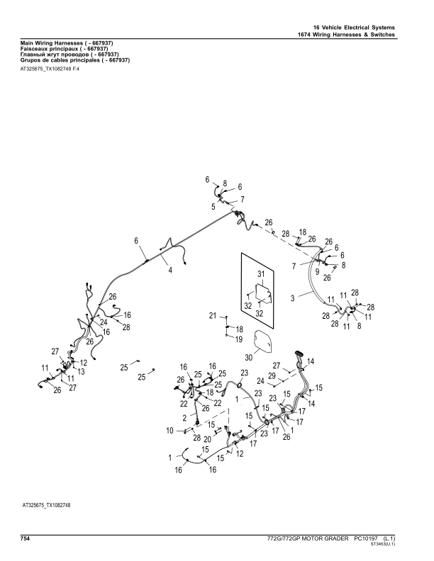 John Deere 772G, 772GP Motor Graders (SN C634754 – 656728 & D634754 – 656728) Parts Catalog Manual – PC10197 Workshop Guide