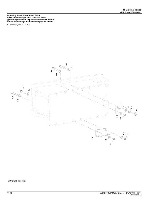 John Deere 870G, 870GP Motor Graders (SN C634754 – 656728 & D634754 – 656728) Parts Catalog Manual – PC10198 Workshop Guide