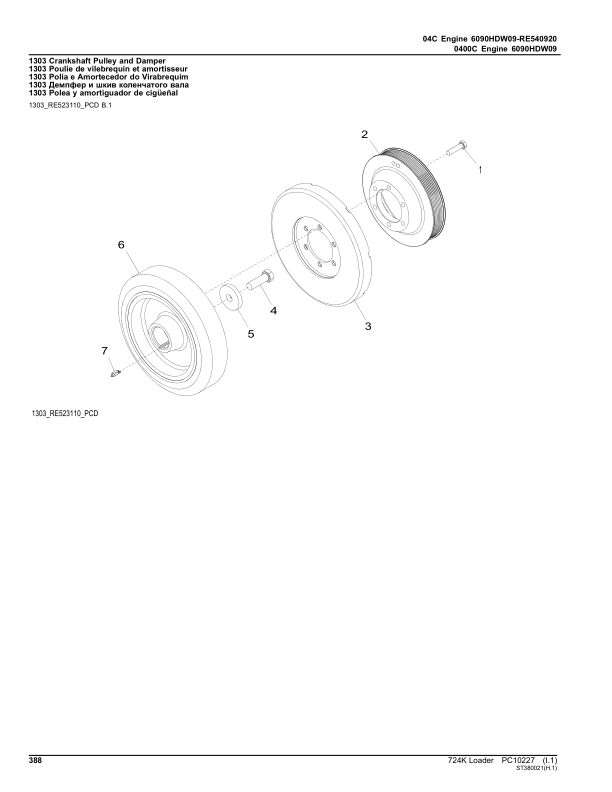 John Deere 724K Loaders (SN 641523 – 658064) Parts Catalog Manual – PC10227 Workshop Guide