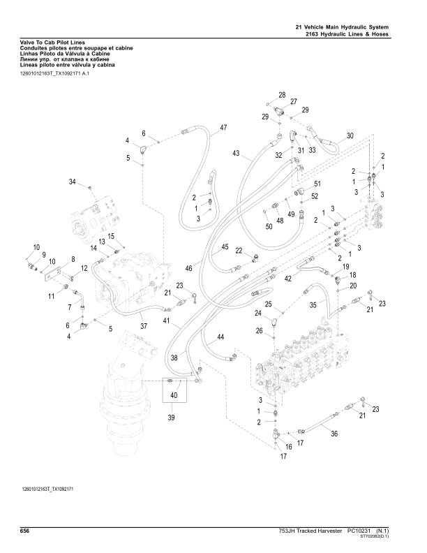 John Deere 753JH Tracked Harvesters (SN C220453-C269976) Parts Catalog Manual – PC10231 Workshop Guide