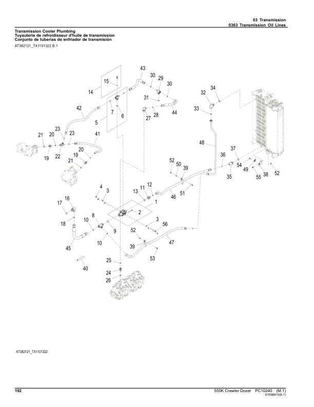 John Deere 550K Crawler Dozers (SN E217392-275527) Parts Catalog Manual – PC10240 Workshop Guide