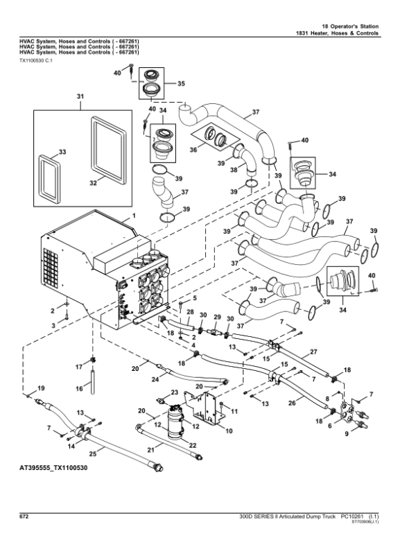 John Deere 300D Articulated Dump Trucks (SN PIN: 1DW300DX_ _E642001–) Parts Catalog Manual – PC10261 Workshop Guide