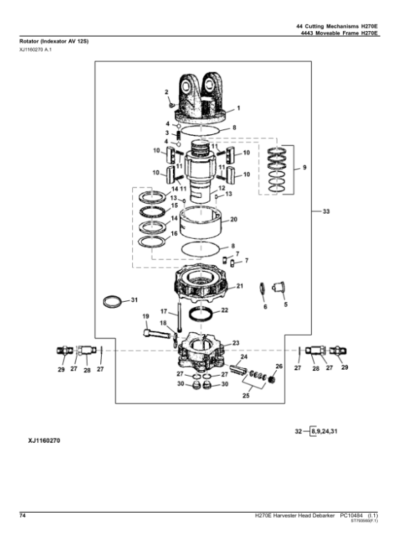 John Deere H270E Harvesting Heads (SN 001001–) Parts Catalog Manual – PC10484 Workshop Guide