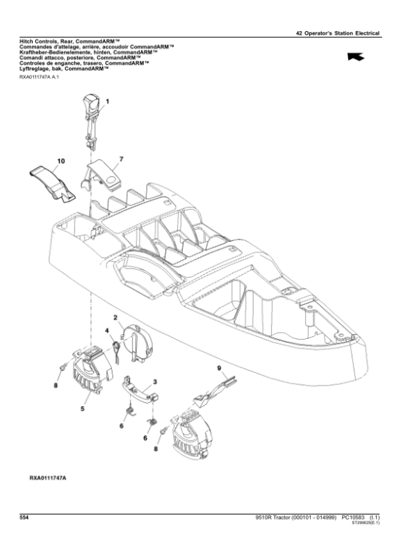 John Deere 9510R Scraper Tractors (SN 000101-014999) Parts Catalog Manual – PC10583 Workshop Guide