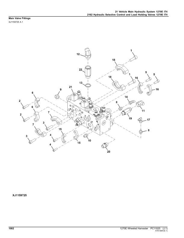 John Deere 1270E IT4 6W Wheeled Harvesters (SN 002501-003008) Parts Catalog Manual – PC11025 Workshop Guide