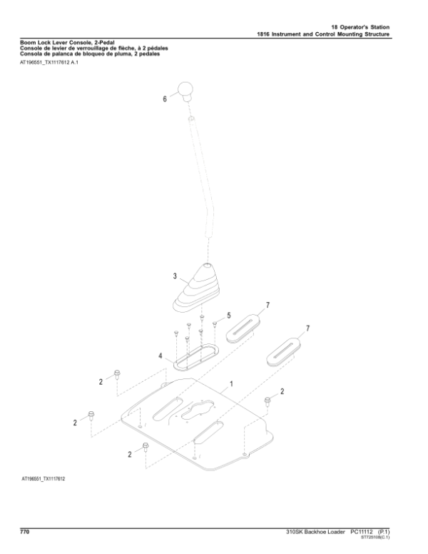 John Deere 310SK Backhoes (SN E219607-E277407) Parts Catalog Manual – PC11112 Workshop Guide