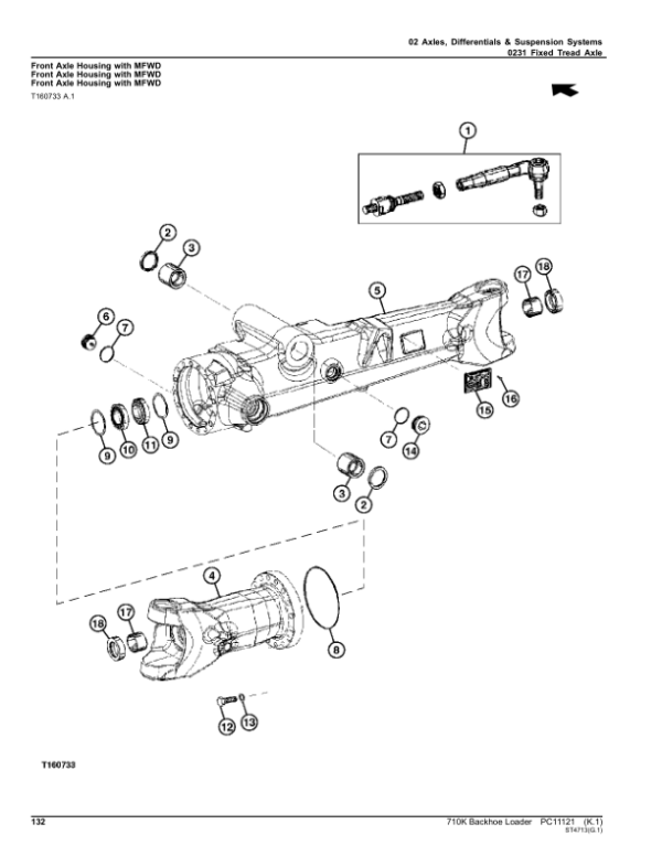 John Deere 710K Backhoes (SN 1T0710KX_ _E219607–) Parts Catalog Manual – PC11121 Workshop Guide