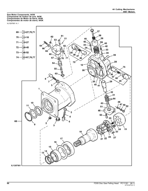 John Deere FD55 Felling Heads Parts Catalog Manual – PC11181 Workshop Guide