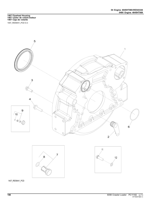 John Deere 605K Crawler Loaders (SN PIN: 1T0605KX_ _E237629– ) Parts Catalog Manual – PC11182 Workshop Guide