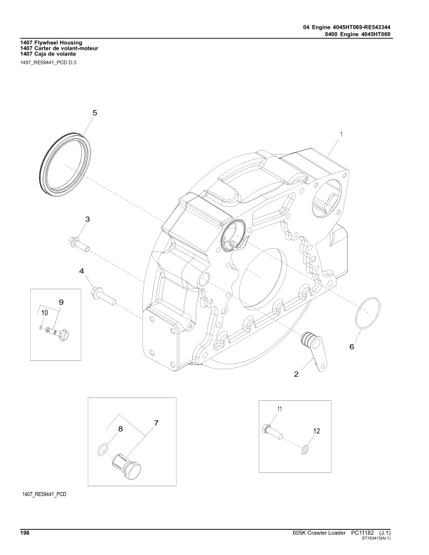 John Deere 605K Crawler Loaders (SN PIN: 1T0605KX_ _E237629– ) Parts Catalog Manual – PC11182 Workshop Guide