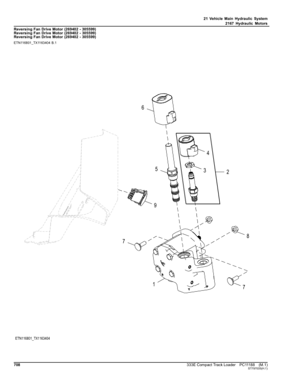 John Deere 333E Compact Track Loaders (SN PIN: 1T0333E_ E236690-) Parts Catalog Manual – PC11188 Workshop Guide