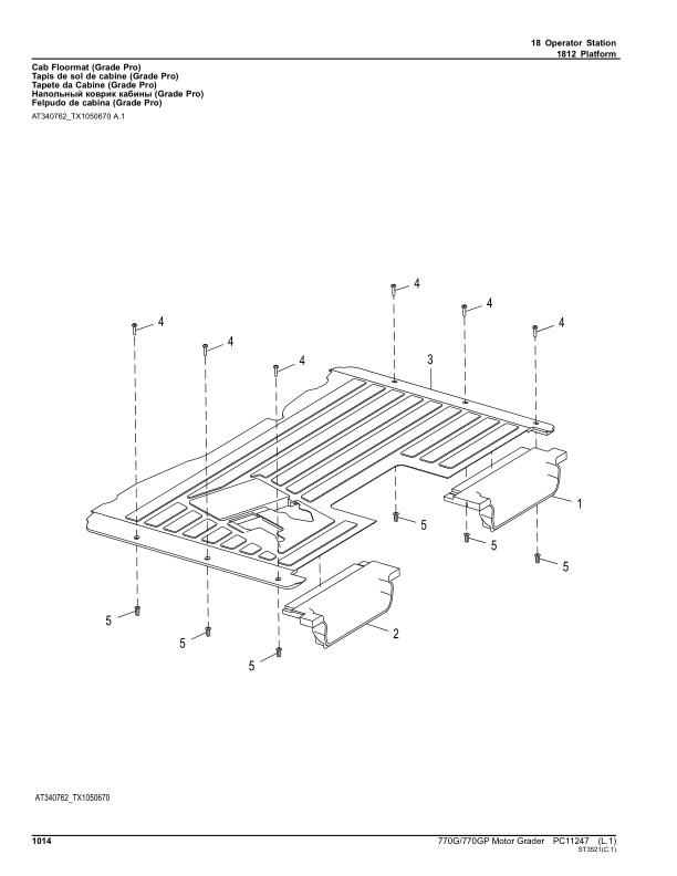 John Deere 770G, 770GP Graders (SN C656729- & D656729-) Parts Catalog Manual – PC11247 Workshop Guide