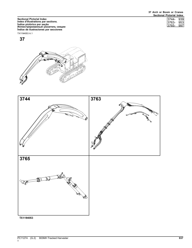 John Deere 903MH Tracked Harvesters (SN C271505-317981 & D271505-317981) Parts Catalog Manual – PC11274 Workshop Guide