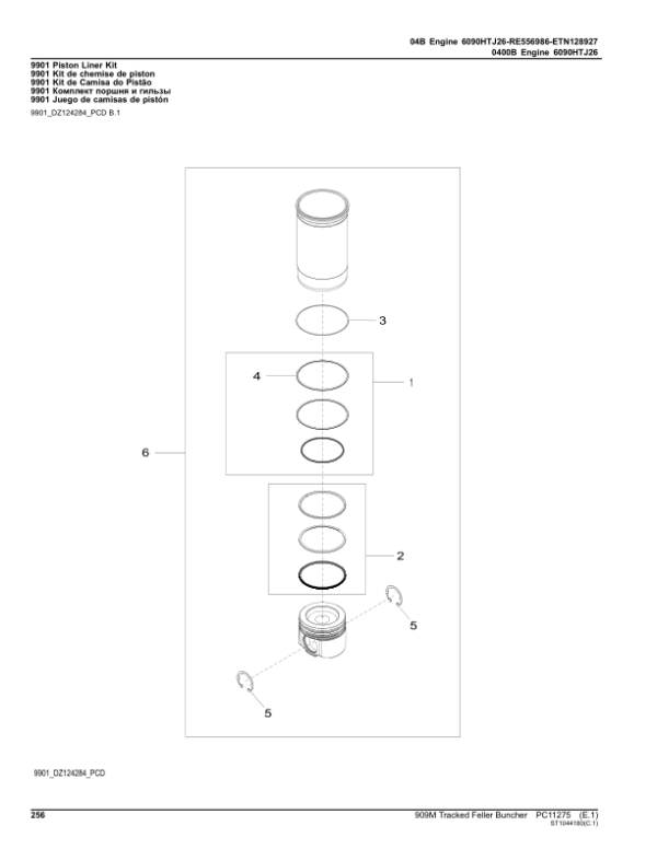 John Deere 909M Tracked Feller Bunchers (SN C271505-317981 & D271505-317981) Parts Catalog Manual – PC11275 Workshop Guide