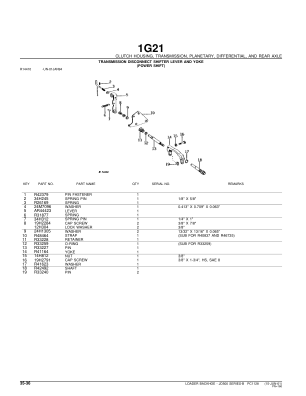 John Deere 500B Tractor Loader Backhoe Parts Catalog Manual – PC1128 Workshop Guide