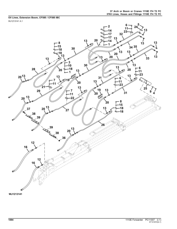John Deere 1110E IT4 T2 FFC Forwarders (SN 003801 – 004050) Parts Catalog Manual – PC11307 Workshop Guide