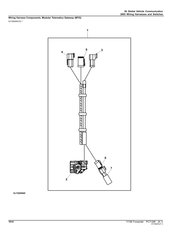 John Deere 1110E IT4 FFC Forwarders (SN 003801 – 004050) Parts Catalog Manual – PC11308 Workshop Guide