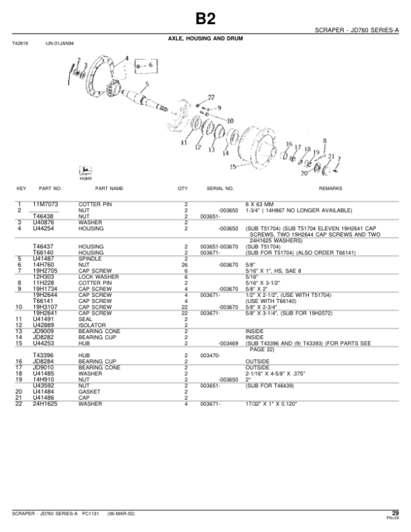 John Deere JD760 Serie A (Manufactured 1969-1975) Parts Catalog Manual – PC1131 Workshop Guide