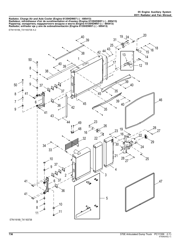 John Deere 370E Articulated Dump Trucks (SN F668587-708124) Parts Catalog Manual – PC11356 Workshop Guide