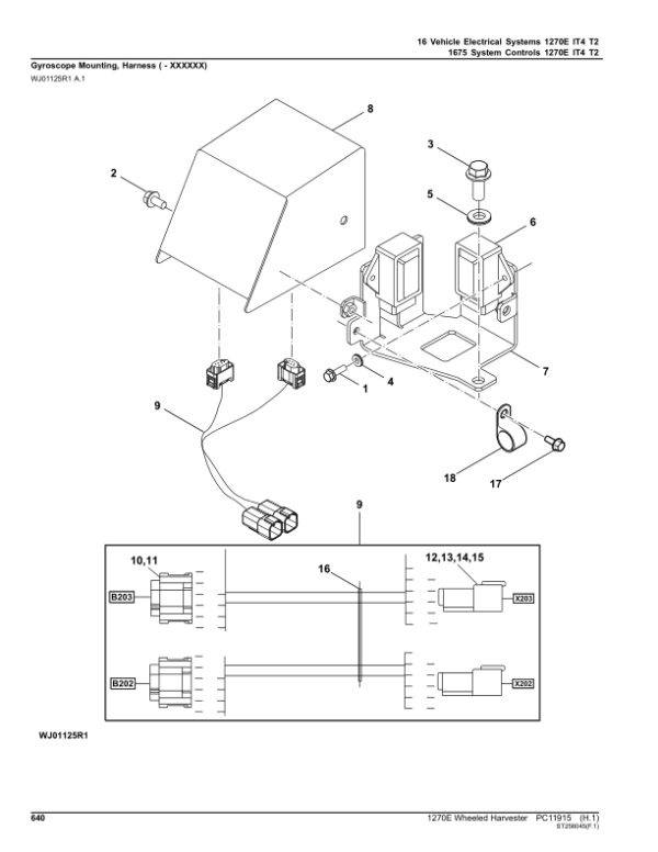 John Deere 1270E IT4 T2 6W Wheeled Harvesters (SN 002501 – 003008) Parts Catalog Manual – PC11915 Workshop Guide