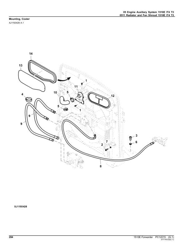 John Deere 1510E IT4 T3 Forwarders (SN 003001 – 003211) Parts Catalog Manual – PC12215 Workshop Guide