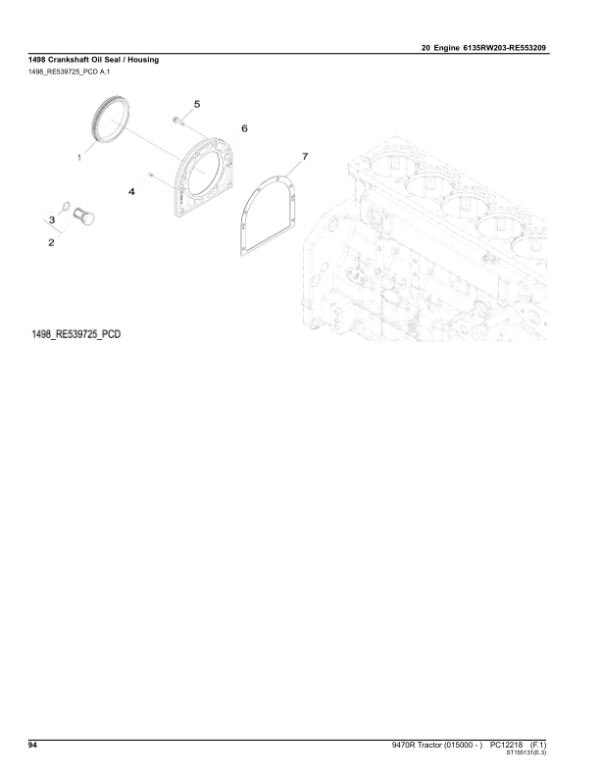 John Deere 9470R Scraper Tractors (SN 015000-) Parts Catalog Manual – PC12218 Workshop Guide