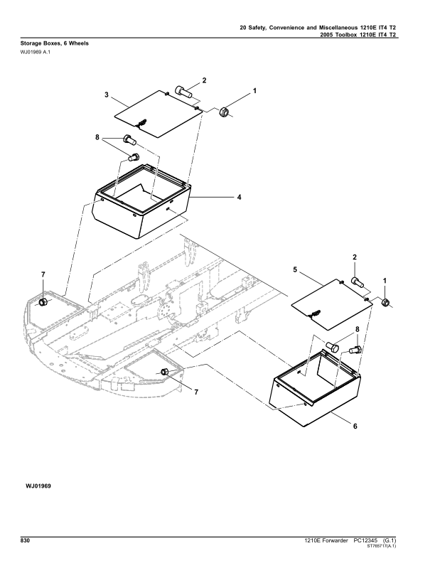 John Deere 1210E Forwarders (SN 0001501 – 001710) Parts Catalog Manual – PC12345 Workshop Guide