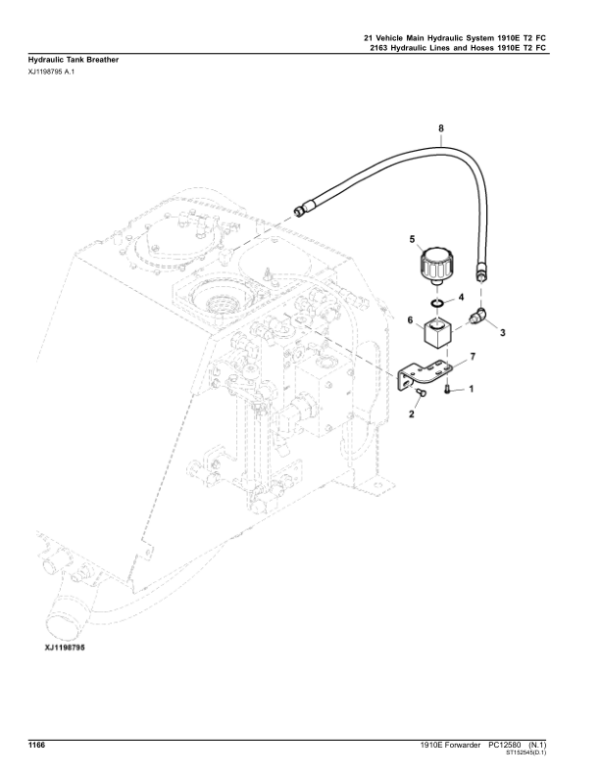 John Deere 1910E T2 FFC Forwarders (SN 002501-001883) Parts Catalog Manual – PC12580 Workshop Guide