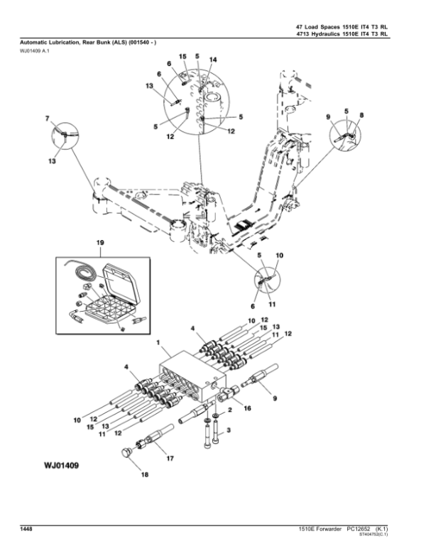 John Deere 1510E IT4 T3 Forwarders (SN 003212 – 003569) Parts Catalog Manual – PC12652 Workshop Guide