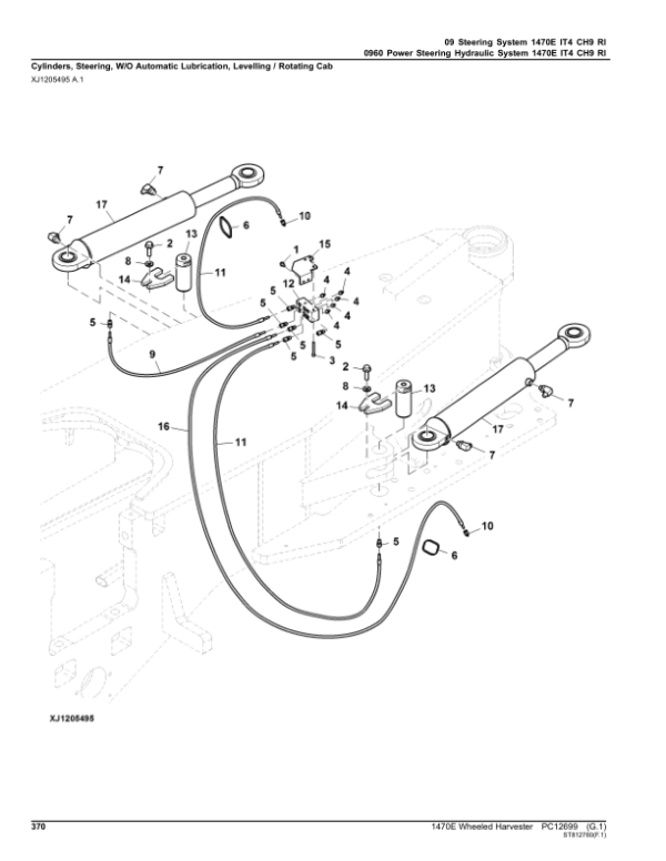 John Deere 1470E IT4 CH9 Wheeled Harvesters (SN 001916 – 001953) Parts Catalog Manual – PC12699 Workshop Guide