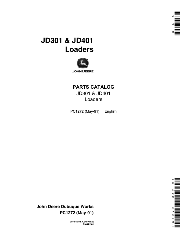 John Deere 7310 Attachments (7310 Yr 1974-1983 for 301, 401 Series Tractors) Parts Catalog Manual – PC1272 Workshop Guide