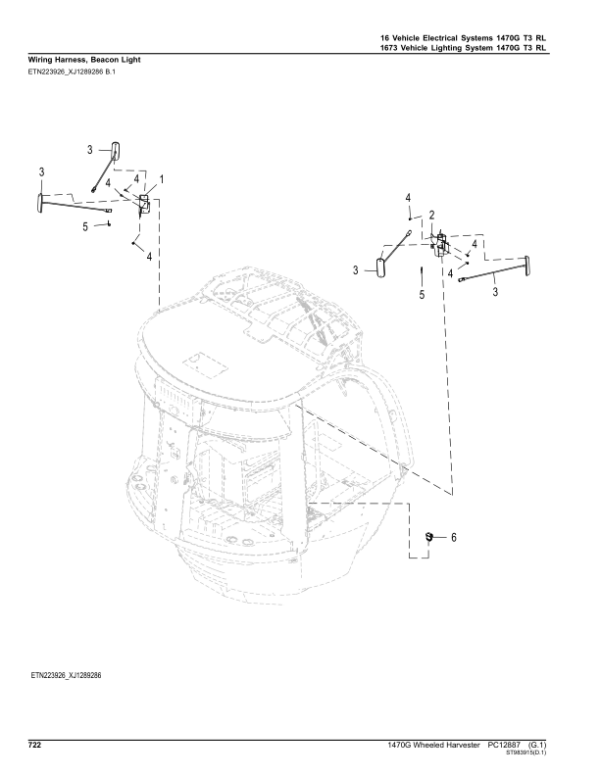 John Deere 1470G T3 Wheeled Harvesters (SN 002002 – 002291) Parts Catalog Manual – PC12887 Workshop Guide