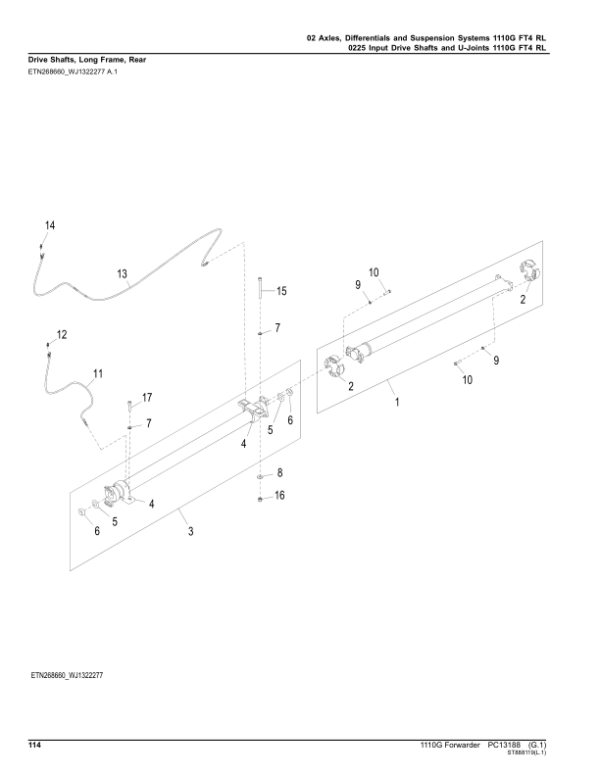 John Deere 1110G FT4 RL Forwarders (SN F004201-004402) Parts Catalog Manual – PC13188 Workshop Guide