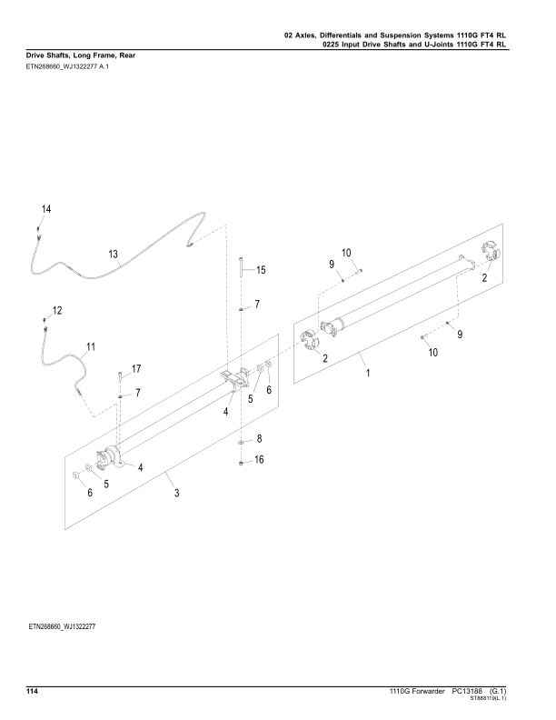 John Deere 1110G FT4 RL Forwarders (SN F004201-004402) Parts Catalog Manual – PC13188 Workshop Guide