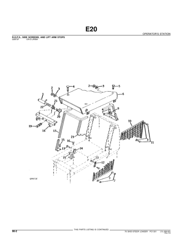 John Deere 70 Skid Steers Parts Catalog Manual – PC1331 Workshop Guide
