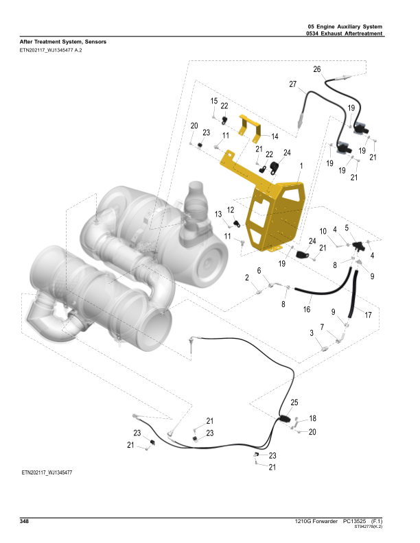 John Deere 1210G FT4 RL Forwarders (SN L002509-) Parts Catalog Manual – PC13525 Workshop Guide