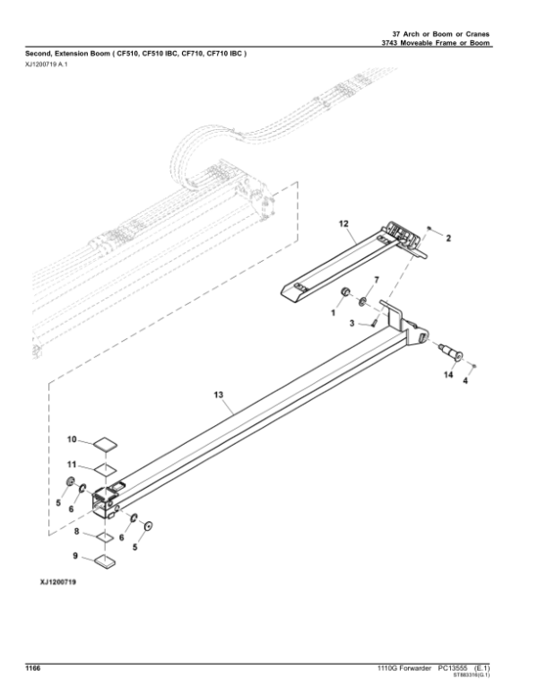John Deere 1110G FT4 FFC Forwarders (SN L004403-004458) Parts Catalog Manual – PC13555 Workshop Guide