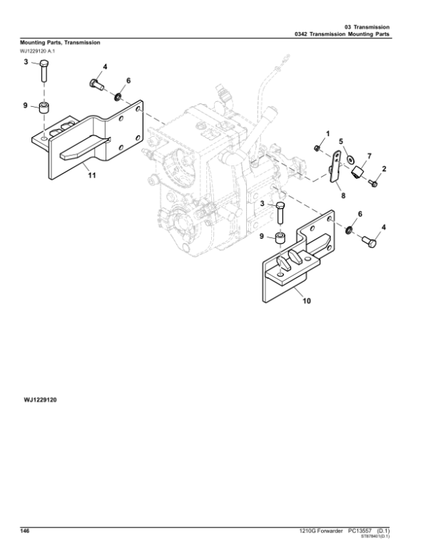 John Deere 1210G FT4 FFC Forwarders (SN L002414-002508) Parts Catalog Manual – PC13557 Workshop Guide