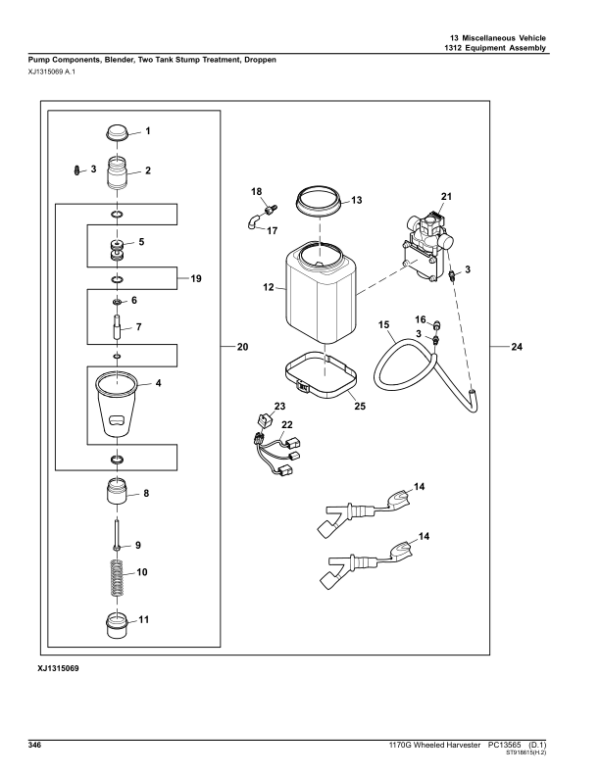 John Deere 1170G Forwarders (SN F003107-) Parts Catalog Manual – PC13565 Workshop Guide